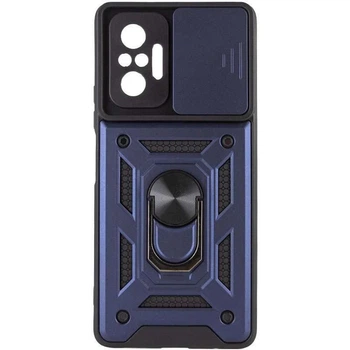 Противоударный бронированный чехол с защитой камеры для Xiaomi Redmi Note 10 Pro Armor Case Keysion синий