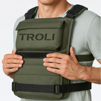 Жилет утяжелитель Troli weighted sand vest 10кг кордура хаки
