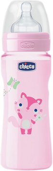 Butelka do karmienia Chicco Well-Being PP Fast Flux Rose 4m+ tworzywo sztuczne 330 ml (8058664058013)