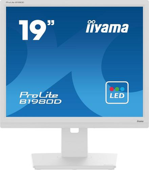 Монітор 19' Iiyama ProLite B1980D-W5, White, TN, 1280x1024 (5:4), 5 мс, 60 Гц, 250 кд/м², 1000:1, 170°/160°, VGA/DVI, VESA 100x100 мм