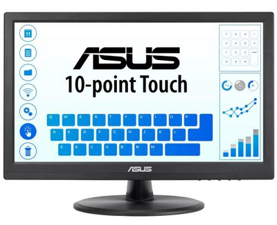 Монітор сенсорний 15.6' Asus VT168HR, Black, LED, TN, 1366x768 (16:9), 5 мс, 60 Гц, 220 кд/м², 400:1, VGA/HDMI, VESA 75x75 мм (90LM02G1-B04170)