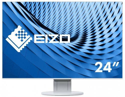Монітор 24.1' EIZO EV2456-WT, White, LED, IPS, 1920x1200 (16:10), 5 мс, 350 кд/м², 1000:1, 178°/178°, DP/DVI/HDMI/VGA, Vesa 100x100, 2х1 Вт, 2xUSB 3.1