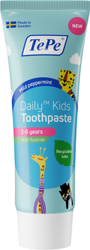 Зубная паста TePe Daily Kids для детей от 3 до 6 лет Нежная мята 75 мл (802111)