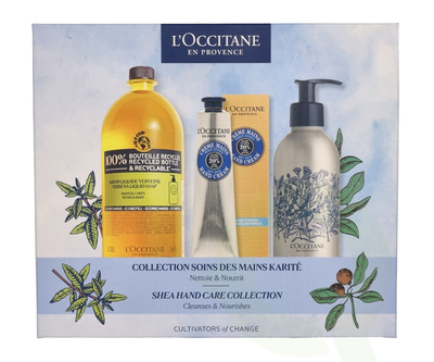 Набір для догляду за тілом L'occitane Shea Hand Care Collection Рідке мило в змінному блоці Verbena 500 мл + Крем для рук Shea Butter 75 мл + Рідке мило En Provence 250 мл (3253581776322)
