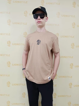 Футболка з фірмовим логотипом LION STYLE 3XL Бежевa