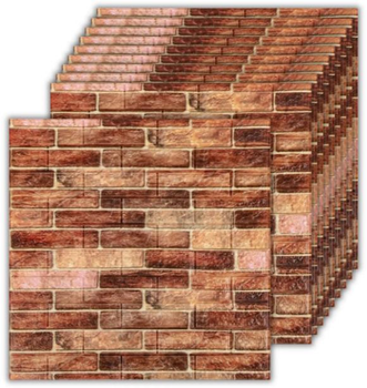 3D панель самоклеюча під цеглу катеринославську BROWN 770х700х3 мм коричневий