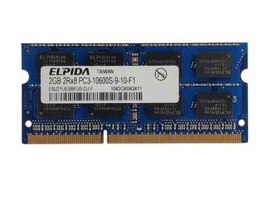 Оперативная память для ноутбука SODIMM Elpida DDR3 2Gb 1333MHz PC3-10600S (EBJ21UE8BFU0-DJ-F) 14153 Б/У