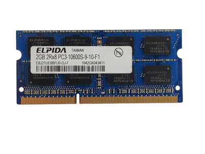 Оперативная память для ноутбука SODIMM Elpida DDR3 2Gb 1333MHz PC3-10600S (EBJ21UE8BFU0-DJ-F) 14154 Б/У