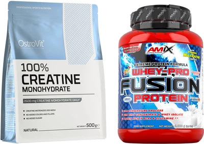 Набор OstroVit Creatine порошок 500 г Без вкуса + Amix WheyPro Fusion порошок 1 кг Vanilla (5902232610260) + (8594159532915)