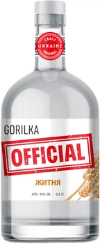 Дистилят Gorilka Official преміальний Житній 0.5 л 45% (4820269290501)