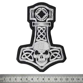 Нашивка Rockway Молот Тора с черепом (Thors Hammer with skull) (00000002679)
