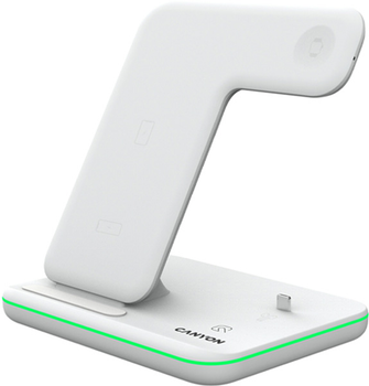 Бездротовий зарядний пристрій Canyon WS-302 3 в 1 QI White (CNS-WCS302W)