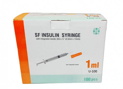 Шприц інсуліновий U 100 зі змінною голкою 29 G 0 33 x 12 7мм SF medical products 29 G