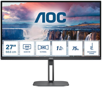 Монітор 27" AOC Q27V5N/BK 2K VA 75 Гц Б/В