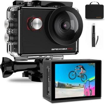 Экшн-камера Apexcam M90 Pro / 170° / 20Мп / 4К / 60fps / Wi-Fi / Влагозащищенная / Черная Б/В