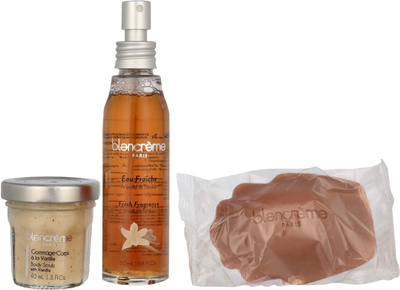 Набір косметики для догляду Blancreme Essentials Vanilla & Tonka Ароматична вода 50 мл + Пілінг 40 мл + Мило 70 г (3700614811944)