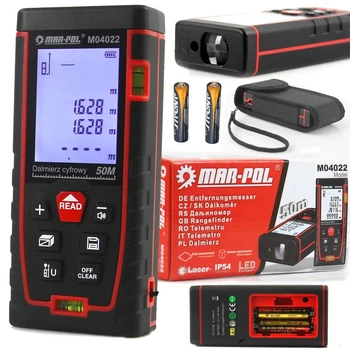 Лазерная рулетка дальномер Mar-Pol M04022, 40м