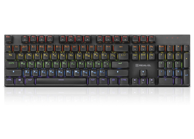 Ігрова клавіатура механічна REAL-EL M13 USB RGB Black