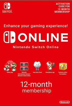 Карта пополнения Nintendo Switch Online Membership - 12 месяцев USA-регион