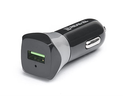 Автомобільний зарядний пристрій REAL-EL CA-30 QC3.0 (1USBx3A) Black/Grey Сірий 38426