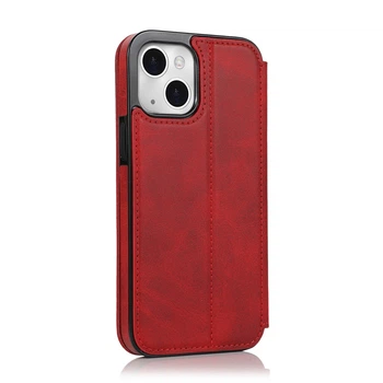Чехол-книжка Knight Leather Wallet для Apple iPhone 14 Plus Red