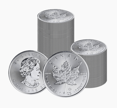Туба монет Royal Canadian Mint Канадский Кленовый лист 1 унція 25 монет