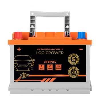 Автомобильный аккумулятор LiFePO4 12V - 64 Ah (+ слева) BMS 1050А LogicPower