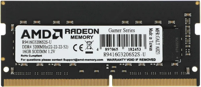 Pamięć RAM AMD SODIMM DDR4-3200 16384 MB PC4-25600 R9 Gamer Series (R9416G3206S2S-U)
