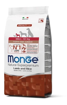 Корм Monge Puppy and Junior Mini Agnello сухой с ягненком для щенят и юниоров малых пород 2.5 кг