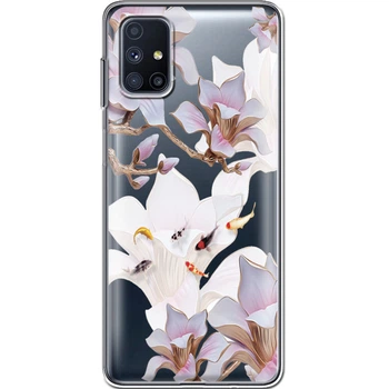 Силиконовый Прозрачный Чехол с Картинкой для Samsung Galaxy M51 (M515) Принт (Цветок) (40937-ysp1)