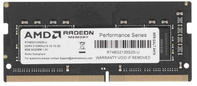 Оперативна пам'ять AMD SODIMM DDR4-2133 8192MB PC4-17000 R7 Series (R748G2133S2S-U)