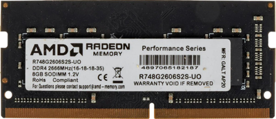 Pamięć RAM AMD SODIMM DDR4-2666 8192MB PC4-21300 Radeon R7 Performance (R748G2606S2S-UO)