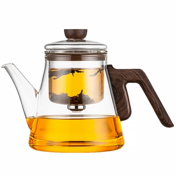 Чайник для заварювання з фільтром TeaPot D-24C боросилікатне скло 800ml Transparent Прозорий