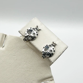 Сережки серебряные "Божья коровка" 2,38 г