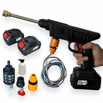 Акумуляторна мийка високого тиску на 2 аккумулятори 550 Вт Water Gun бездротова автомийка керхер з 3 насадками