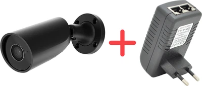 Проводная IP-камера Ajax BulletCam 5 Mp/2.8 мм Black + POE инжектор в подарок (BulletCam(5 Mp/2,8mm)B+P)