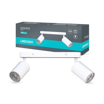 Накладной светильник Ledcoin ML314-2 белый 220V поворотный (под 2 сменные LED лампы GU10) 260х54x130мм