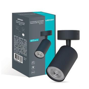 Накладной светильник Ledcoin ML314-1 черный 220V поворотный (под сменную LED лампу GU10) Ø54x133мм