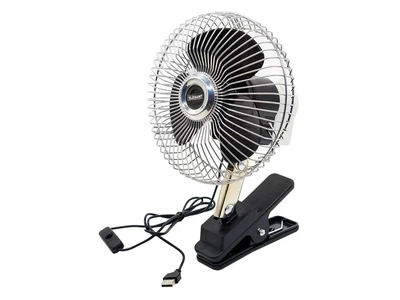 Вентилятор в салон (USB) метал. 12V 8" Elegant [EL 101 557] (прищепка)