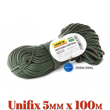 Веревка плетеная Unifix 5мм x 100м зеленая (699581)