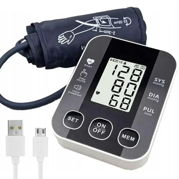 Автоматичний цифровий тонометр з дисплеєм, від батарейок та USB, BR-510 (6598-2154)