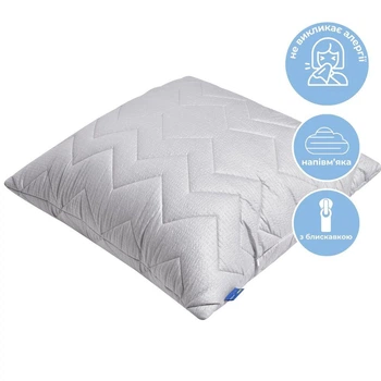 Подушка для сна 70х70 см NORDIC COMFORT+ IDEIA чехол стеганный с молнией антиаллергенная серая