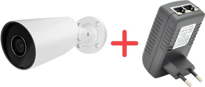 Дротова IP-камера Ajax BulletCam 8 Mp/2.8 мм White + POE інжектор у подарунок (BulletCam(8 Mp/2,8mm)W+P)