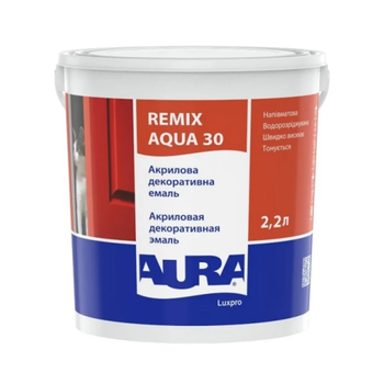 Емаль акрилова Aura Lux Pro Remix Aqua 30 універсальна 2л