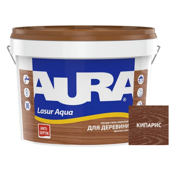 Лазур – лак акриловый Aura Lasur Aqua для древесины кипарис 2.5л