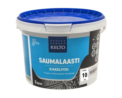 Смесь затирочная цементная KIILTO для швов плитки №10 Белый 3кг