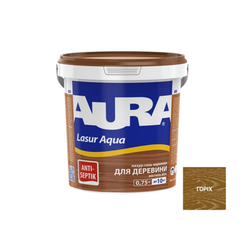 Лазур – лак акриловый Aura Lasur Aqua для древесины орех 0.75л