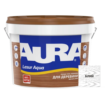 Лазур – лак акриловый Aura Lasur Aqua для древесины белый 2.5л