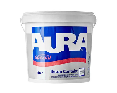 Грунт с кварцевым песком Aura Beton Contact адгезионный 4кг