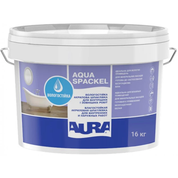 Шпатлевка акриловая Aura Luxpro Aqua Spackel влагостойкая 16 кг